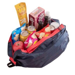 エコバッグ 折り畳み 防水 軽量 ネイビー お買い物バッグ 男女兼用 新品