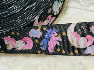 グログランリボン●ユニコーン●38mm●ハンドメイド●資材●