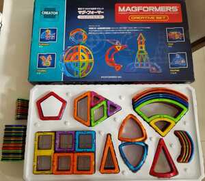 美品　知育玩具 ボーネルンド　正規店購入品 MAGFORMERS マグフォーマー クリエイティブセット90 欠品なし+別売追加25個以上　数学ブロック