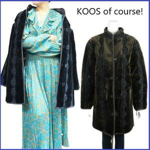 【美品】 90's 80's ヴィンテージ KOOS of course ! エコファー レース リバーシブル コート アウター ジャケット ブルゾン ビンテージ