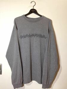 90's 00's USA製 old NAUTICA COMPETITION ノーティカ ロンT 長袖Tシャツ XL グレー アメリカ仕入古着 オールド ビンテージ オーバーサイズ