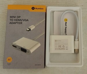 【Humixx】Mini ディスプレイ Mini DP - VGA/HDMI変換アダプタ 2イン1 ミニディスプレイポート