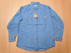 g348★新品★サイズ L★DICKIES ディッキーズ FB460U デニムシャツ★ワークシャツ ボンマックス★カラー7 ブルー★即決★