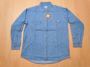 g24★新品★サイズ L★DICKIES ディッキーズ FB460U デニムシャツ★ワークシャツ ボンマックス★カラー7 ブルー★即決★