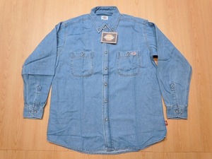 g428★新品★サイズ LL★DICKIES ディッキーズ FB460U デニムシャツ★ワークシャツ ボンマックス★カラー7 ブルー★即決★