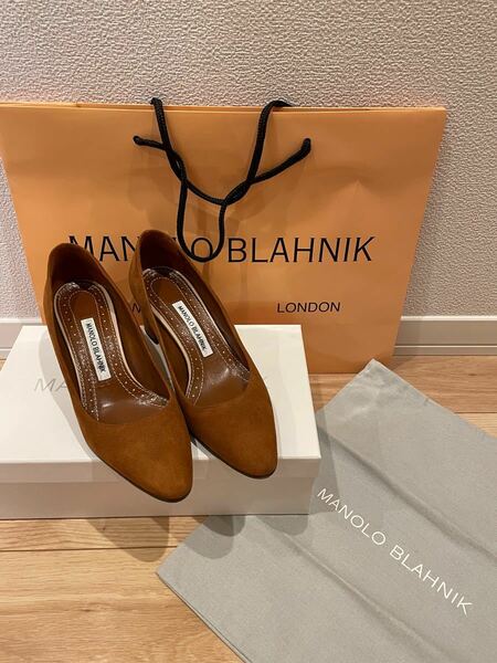 マノロブラニク　MANOLO BLAHNIK キャメル cognac リストニー