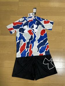 送料込　新品 アンダーアーマー　YMD 140cm 135cm 145cm パンツ　半袖Tシャツ　2点セット　上下セット　キッズ　短パン　キッズ　ジュニア