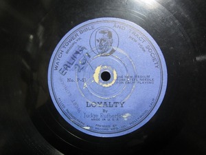 ★☆SP盤レコード LOYALTY / CAESAR OR GOD Judge Rutherford 蓄音機用 中古品☆★[4482]