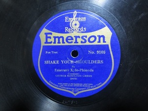 ★☆SP盤レコード SHAKE YOUR SHOULDERS : Emerson Xylo-Phiends / LUGILLE : Emerson Military Band 蓄音機用 中古品☆★[4538]