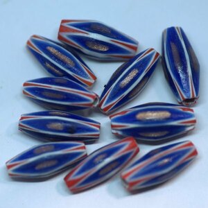 10ke set sheb long bene Cheer beads middle bead length approximately 22 diameter 10mm.3-4mm tonbodama 4 layer 4 color? blue, white, red, gold hand .. glass volume discount 