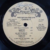 ■オリジナル! RITA MARLEY! JAMAICA盤!★CASUAL-T/PRESCRIPTION FOR LOVE★送料無料(条件有り)多数出品中!★名盤■_画像3