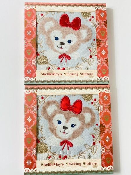 新品 未開封 ディズニー TDS ダッフィー Xmas シェリーメイ 箱入 ミニタオル ハンカチ バレンタイン ホワイトデー 贈り物 2箱セット