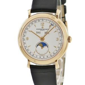 【3年保証】 ヴァシュロン・コンスタンタン ヒストリカル フルカレンダー ムーンフェイズ 47050/000J-4 K18YG無垢 白 手巻き メンズ 腕時計