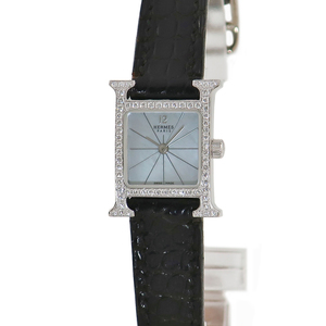 【3年保証】 エルメス Hウォッチ ミニ HH1.191 18WG無垢 純正ダイヤ シェル 角型 クオーツ レディース 腕時計の商品画像