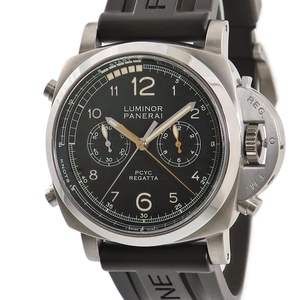 【3年保証】 パネライ ルミノール1950 PCYC レガッタ 3デイズ クロノフライバック チタニオ PAM00652 T番 黒 手巻き メンズ 腕時計