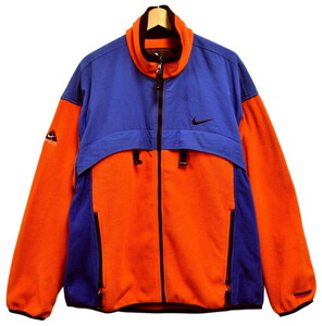 ビッグサイズ ヴィンテージ 90年~00年 NIKE ACG THERMAL LAYER2 フリースジャケット オレンジ×ブルー 2XL相当(33873