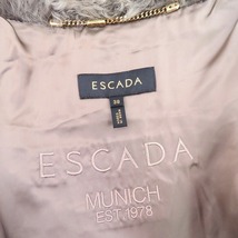 #wnc エスカーダ ESCADA コート 38 茶 ファー ラムスキン 羊革 スナップボタン 美品 レディース [717716]_画像7