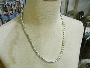 USA Indian jewelry NAVAJO Navajo pearl necklace SilverPlate beads 6mm,50cm west coastal area lock Surf Country outdoor mechanism ji Biker 
