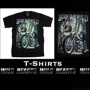 メンズTシャツ コットンTシャツ バイカー Born to be Wild Tシャツ 綿100％ Sサイズ 黒