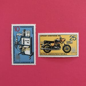 外国未使用切手★東ドイツ 1975年 ライプツィヒ秋フェア 2種