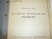 《指導書　回路図付き/N-009》AN/URM-25C　 　英文　シグネルジェナレーター　RF　SIGNAL　GENERATOR　SET/INSTRUCTION　BOOK_画像2