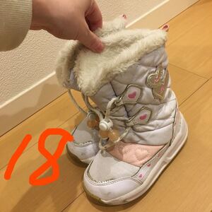 ブーツ スノーブーツ 冬 防寒 雪遊び 白 ハート 18
