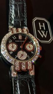 正規品ハリーウィンストン18K製whitegold腕時計プルミエールクロノ純正全面フルダイヤモンドHARRYWINSTON新品同様定価700万円200UCQ32W即決