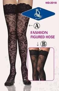  garter stockings black floral print [....4 point .3980 jpy ] combining free ST2018A