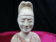 B　黄釉加彩俑一対　唐時代初期 遺跡発掘品　明器　陶器　中国_画像6