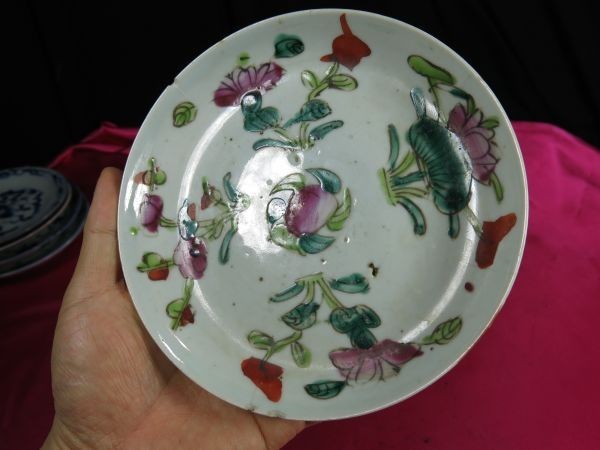 タブレット  龍と鯉の絵皿　大清康煕年製　f2220812 中国 陶芸