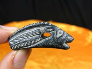 B　石製魚　古代バクトリア　紀元前　遺跡発掘品　Bactria　中央アジア