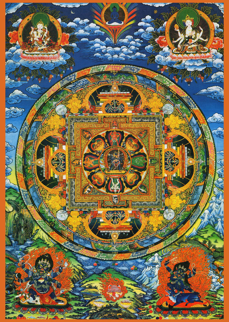 Mandala Budismo Tibetano A4 tamaño: 297 x 210mm Pintura budista, obra de arte, cuadro, otros