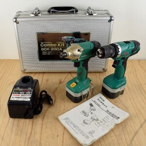 【1229】USED◆RYOBI コンボキット BCK-200A◆充電式インパクトドライバ 充電式ドライバドリル 充電器 電池パック 電動工具 12V リョービ