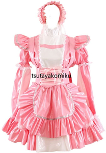  high quality new work cusomize made clothes pink One-piece PVC costume play clothes 