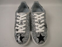 R75357R 未使用 CHIARA FERRAGNI キアラ・フェラー二 crystal stars sneakers シルバーラメ×ブラックラメ 22ｃｍ レディース 女性_画像8