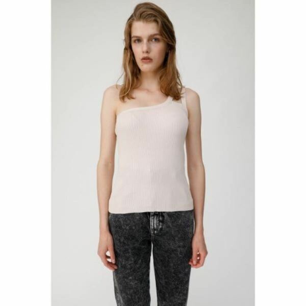 MOUSSY ASYMMETRY SHOULDER KNIT TANK 