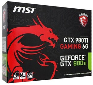 【中古】MSI製グラボ GTX 980TI GAMING 6G PCIExp 6GB 元箱あり