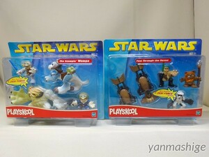 新品 STAR WARS PLAYSKOOL 2種セット 『ワンパ・トーントーン・セット』＋『エンドア・イウォーク・スピーダーバイク・セット』帝国の逆襲