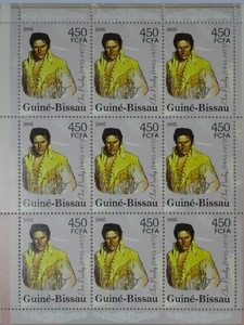 ギニアビサウ切手『エルビスプレスリー』9枚シート