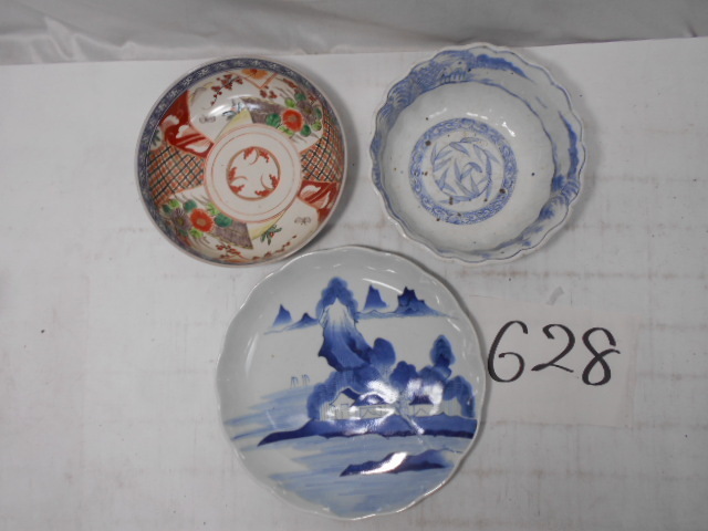 古伊万里 色絵金襴手染錦 大鉢皿 盛皿 割れ修復 継 江戸期 商品细节