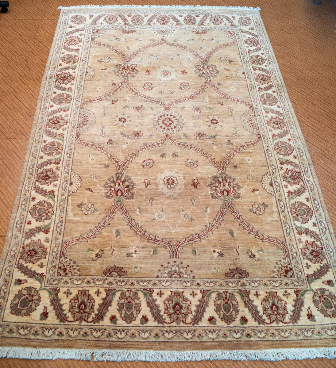 最新エルメス 新品 パキスタン手織り絨毯 140x92cm stn:1831 