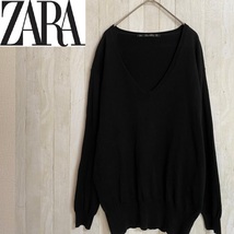 ZARA Knit★ザラ★コットンブレンド Vネック ニット セーター★サイズM　2-05-25_画像1