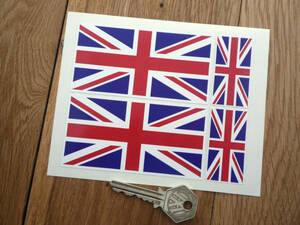 ★送料無料★UNION JACK Flag Sticker Decal ユニオンジャック 国旗 ステッカー デカール 4枚セット