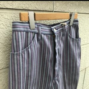 70s 80s US古着 ストライプ柄 ショートパンツ マルチストライプ TALON タロンジップ 半ズボン アメリカ古着 vintage ヴィンテージの画像3