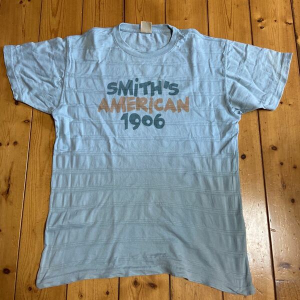 メンズ スミス 半袖Tシャツ サイズL 水色 SMITH'S AMERICAN