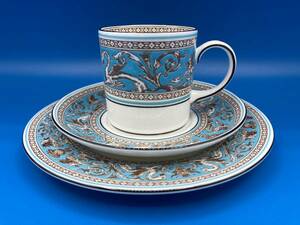 【未使用 箱なし】Wedgwood ★Florentine Turquoise ターコイズ(廃盤) ★コーヒートリオ(-)(-)(14) ★サイズ 105×h55mm/140mm/175mm