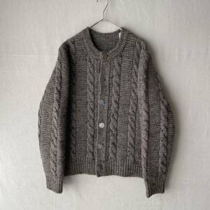 Euro vintage tyrolean cardigan / cable braided knitted sweater Alain Fisherman Vintage K2-01017-7553 sale