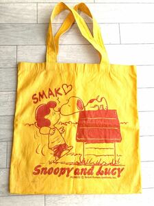 SNOOPYプリント　キャンバス地トートバッグ エコバッグ