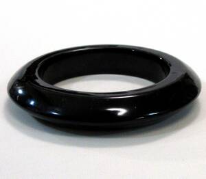 * gloss ... lacquer. beautiful * Aizu paint wooden lacquer paint piece type bracele convex type black paint arm wheel * free shipping 