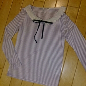 NICE CLAUP** collar . race . long sleeve shirt *M about Nice Claup 